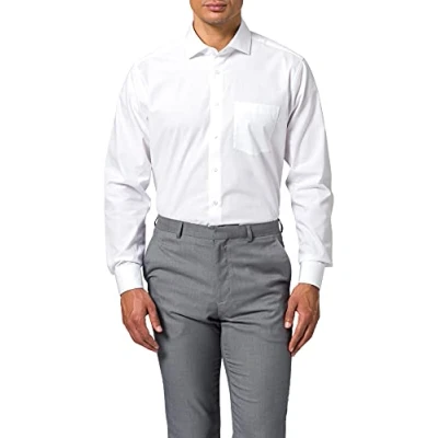 Afbeelding van Seidensticker KENT Regular FIT Contrast Zakelijk overhemd, Heren, Maat: 42, White