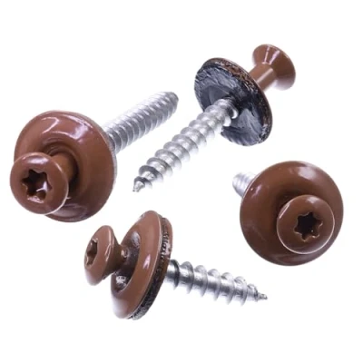 Afbeelding van SECCARO Spenglerschroef 4,5 x 45 mm, RAL 8004 koperbruin, roestvrij staal A2, EPDM afdichtring 15 TX/binnenzeskant, 100 stuks