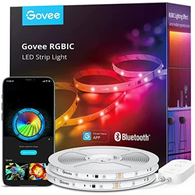 Afbeelding van Govee RGBIC Ledstrip, 20 m, met segmentcontrole, muzieksynchronisatie, 64 scènemodi, bestuurbaar via app bediening, kleurverandering, geschikt voor thuis en slaapkamer, 2 rollen van 10 m