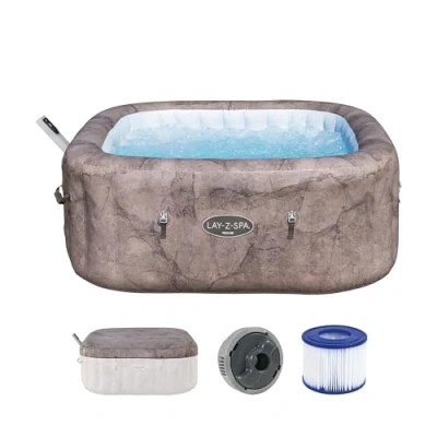 Afbeelding van Bestway Roma MaxHold EnergySense Fit Smart AirJet 6 marmer bruin vierkant 71 x 28 inch of 1,80 m cm