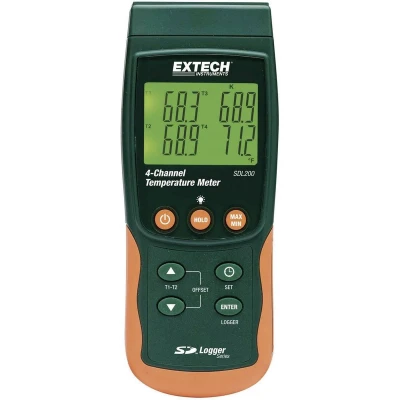 Afbeelding van Extech SDL200 Temperatuurmeter 199 +1700 C Sensortype K, J, T, E, R, S, Pt100 Datalogger functie
