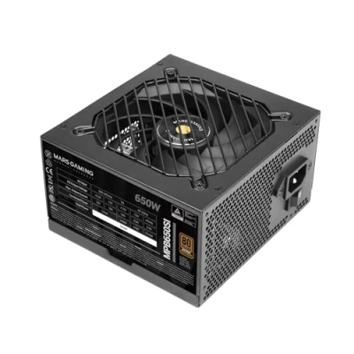 Afbeelding van MARSGAMING MPB650SI, ATX Voeding PC 650W, 7 Jaar Garantie, 80Plus Bronze 230V, 90% Efficiëntie, SI Extreme Silence Ventilator met Koperen Kern, AI2 RPM, DC en SMD Technologieën, Zwart
