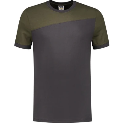 Afbeelding van Tricorp T shirt Bicolor Naden 102006 Donkergrijs / Army Maat 5XL