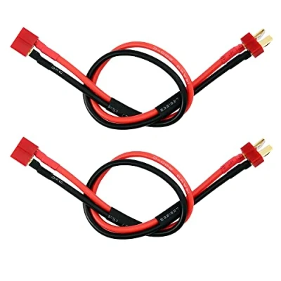Afbeelding van 2 pcs Deans T Plug Extension Kabel Mannelijke Connector naar Vrouwelijke Draad Adapter met 11.8 inch 14awg Siliconen