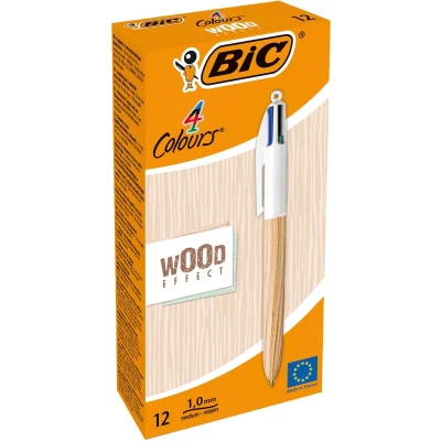 Afbeelding van Pen Bic Wood Effect 0,32 mm Multicolour (12 Stuks)