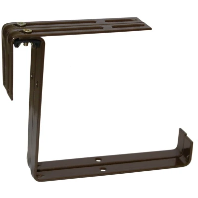 Afbeelding van Set van 2 verstelbare metalen balkonbeugels voor een railing t/m 14 cm in de kleur bruin Plantenbakbeugels