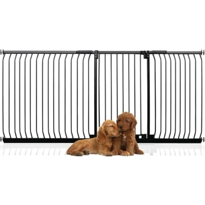 Afbeelding van Bettacare Extra Tall Elite Hondenhek, 225cm 234cm, Mat Zwart, Hoog 100cm in Hoogte, Druk Montage Hek voor Honden en Puppy&#039;s, Huisdier Hond Barrière, Eenvoudige Installatie