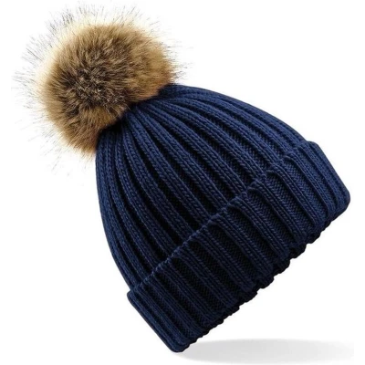 Afbeelding van Jumada&#039;s Muts Navy Met pompon Dames Winter One size
