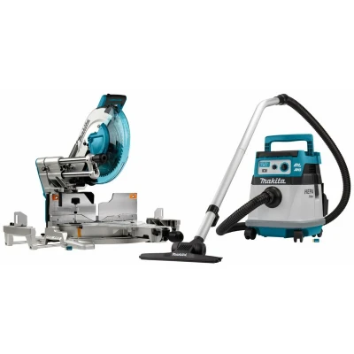 Afbeelding van Makita DLX2380UX1 2x18 V aws Combiset voor afkorten (305mm) en stofzuigen in doos, met zender