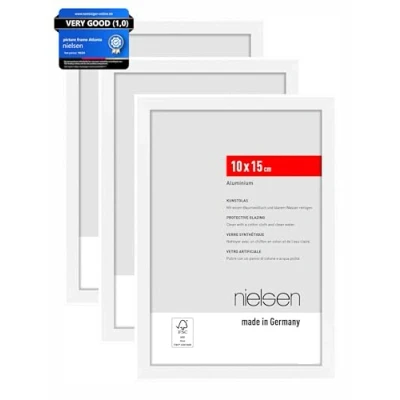 Afbeelding van nielsen Aluminium portretlijst, fotolijst set van 3 Atlanta, 10x15 cm, Wit mat
