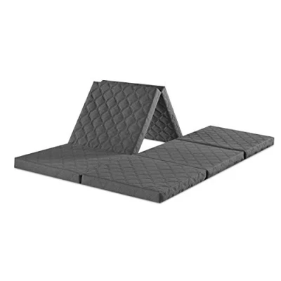 Afbeelding van sleepling 196534 Twin Dubbel vouwmatras, gastenmatras, opvouwbaar voor kruk, met hoes, Made in EU, Ökotex 100, wasbare overtrek, 195 x 140 8 cm, grijs