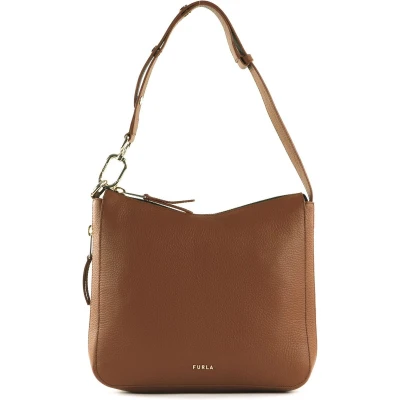 Afbeelding van FURLA Leren Schoudertas Skye Hobo Cognac H Bruine