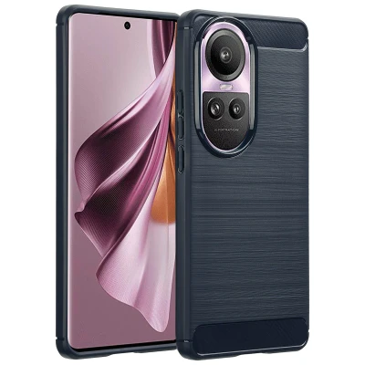 Afbeelding van Oppo Reno 10 Pro Hoesje Siliconen en TPU (zacht) imoshion Softcase/Backcover Donkerblauw Telefoonhoesje