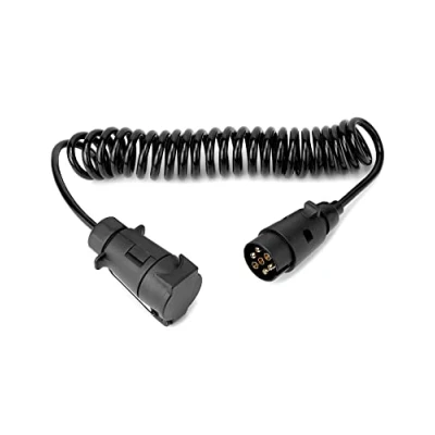 Afbeelding van QWORK® 3M 7 Pin Trailer Light Board Verlengsnoer Opgerolde Man vrouw Tow Adapter Socket voor Auto Caravan Truck