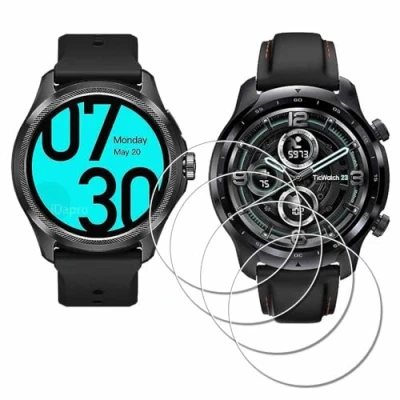 Afbeelding van iDaPro Screenprotector voor TicWatch Pro 5 / 3 Ultra/TicWatch Pro3 Pro5 Smart Watch [4 stuks] Gehard glas Anti Bubble Free Eenvoudige Installatie
