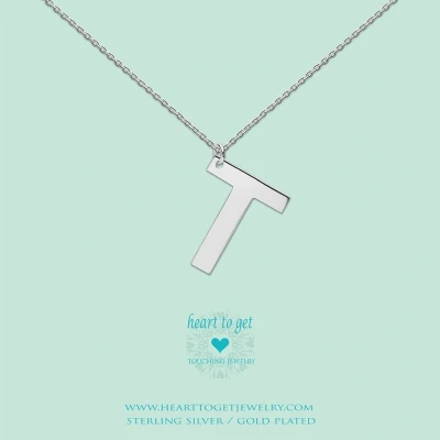 Afbeelding van Heart to Get Grote Letter T Ketting Zilver