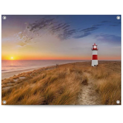 Afbeelding van Tuinposter Vuurtoren 60x80 cm Bont Canvas