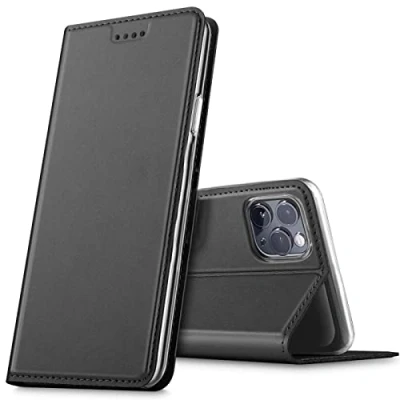 Afbeelding van Verco Hoesje voor iPhone 13 Pro, Premium Kaartvak Flip Cover Pro Case [Magnetische Sluiting] beschermhoes, Zwart