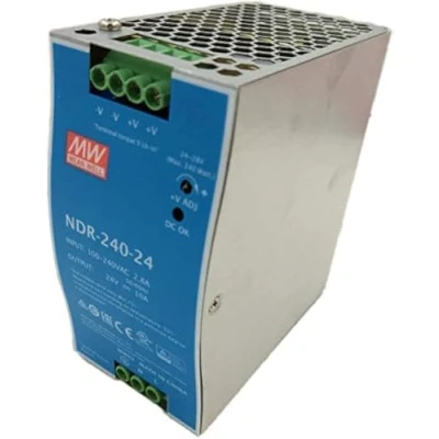 Afbeelding van Mean Well, originele NDR 240 24, 24V, 10A, meanwell 240, 240W, enkele productie, industriële DIN rail voeding