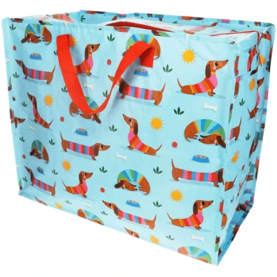 Afbeelding van XXL tas / Jumbo shopper Sausage Dog Teckel van Rex London