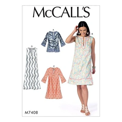Afbeelding van Mccall&#039;s Patronen 7408 ZZ, mist tuniek en jurken, maten LRG XXL, Tissue, Multi Colour, 17x0.5x0.07 cm