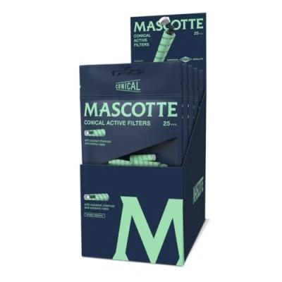 Afbeelding van Mascotte® Conische Active Slim filters, 25 x 6 dozen, actieve koolfiltertips, mm van keramiek, voor nog meer draaicomfort, 150 tips