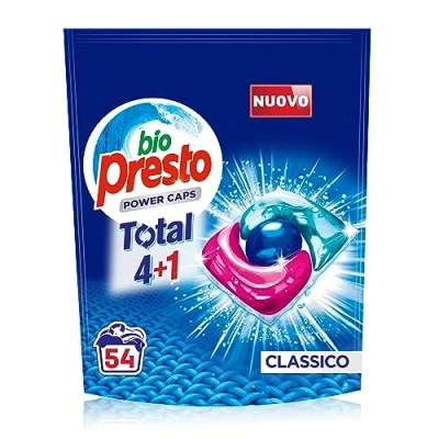 Afbeelding van Bio Presto Power Caps Classico, voorgedoseerd wasmiddel in capsules, verpakking met 54 wasbeurten