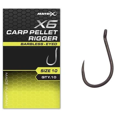 Afbeelding van Matrix X6 Carp Pellet Rigger Witvis haken Weerhaakloos Size 12 (10 Stuks)
