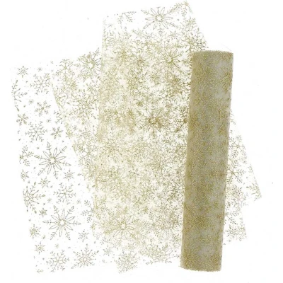 Afbeelding van Unique Living Decofabric Ice Star 28x300cm Gold