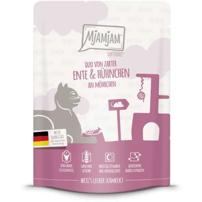 Afbeelding van MjAMjAM Squeeze 6 x 300 g of 24 Eend &amp; Kip (6 g)