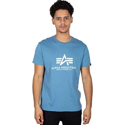 Afbeelding van Alpha Industries Basic Tshirt print, Heren, Maat: Medium, Blue