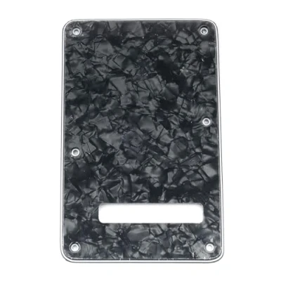 Afbeelding van Musiclily 6 Schroefgaten Gitaar Backplate voor Fender USA/Mexican Standard Stratocaster Modern Style, 4 laags Black Pearl