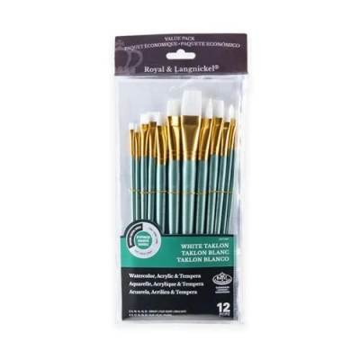 Afbeelding van Royal en Langnickel RSET 9309 Taklon Variety Brush Set Medium Wit (Pack van 12)