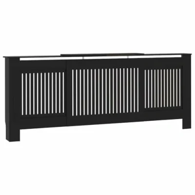 Afbeelding van vidaXL Radiatorombouw Overkapping Kap Verwarmingskap Radiatoroverkapping Ombouw Radiator Verwarming Radiatoronderdeel Onderdeel MDF Zwart