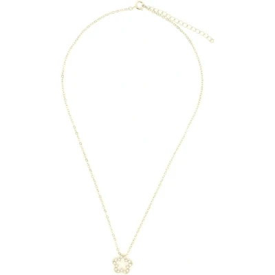 Afbeelding van Behave Dames kettinkje zilver kleur bloemetjes hanger 40 cm