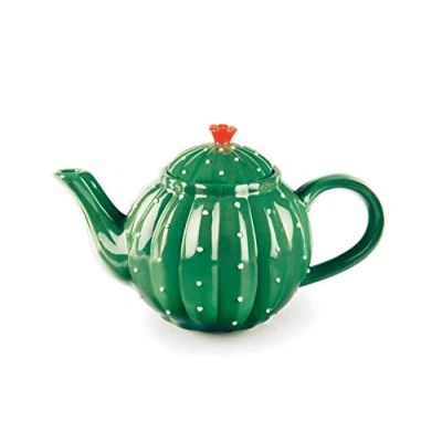 Afbeelding van Excelsa Cactus theepot, keramiek, 650 ml, donkergroen