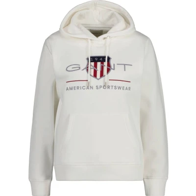 Afbeelding van GANT REL Archive Shield Hoodie, Dames, Maat: Medium, Eggshell