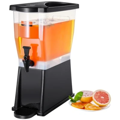 Afbeelding van VEVOR Drankdispenser voor feestjes, 11 liter, sapdispenser van kunststof met standdeksel, waterdispenser limonadesap, ijsthee, restaurants, 450 x 204 530 mm