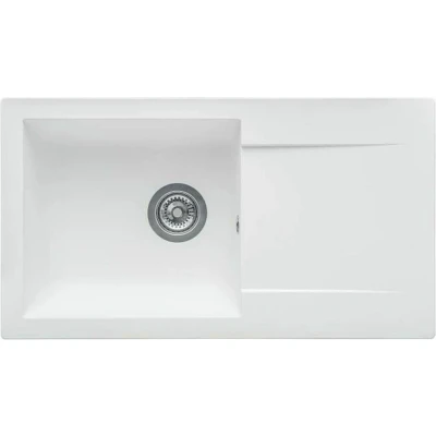 Afbeelding van STRADOUR Wastafel gebouwd in EINNA, SMC WHITE UNI 17, 1 kom, maat 78 * 43,5 cm, handmatig legen