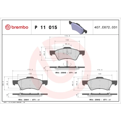 Afbeelding van Brembo Remblokset P 11 015