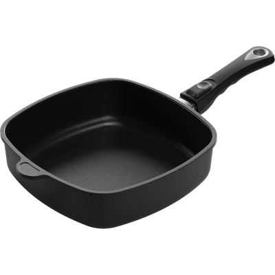 Afbeelding van AMT Gastroguss Vierkante diepe pan 26x26 cm anti aanbak inductiegeschikt 4 liter aluminium