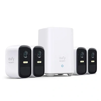 Afbeelding van Eufycam 2C Pro 2K Resolution 4 beveiligingscamera&#039;s / IP camera&#039;s + basisstation 180 dagen batterij Voor binnen &amp; buiten