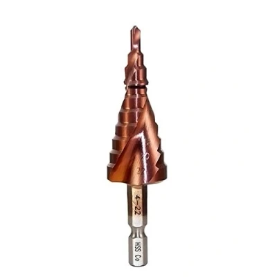 Afbeelding van Mengshen Boor 4 22 mm, HSS M35 kobalt trappenboor, spiraalgroef, zeskantige schacht, multifunctioneel boorgereedschap, verzonken boorgatsnijder, snijden, vergroten, plaatstaal, houtbewerking