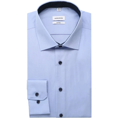 Afbeelding van Seidensticker Shaped FIT Overhemd, Heren, Maat: 44, Light blue