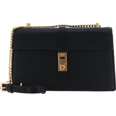 Afbeelding van DKNY Alora FLAP Shoulder Schoudertas, Dames, Maat: One Size, Black/gold