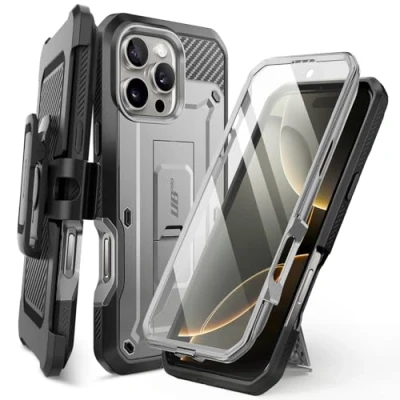 Afbeelding van SUPCASE Unicorn Beetle Pro serie hoesje voor iPhone Max (release 2024), ingebouwde schermbeschermer full body robuuste hoes (24TiGrijs)