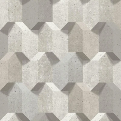 Afbeelding van Leen Bakker Dutch Wallcoverings Reflets 3D Dessin Beige 0,53x10,05m Behang Vlies