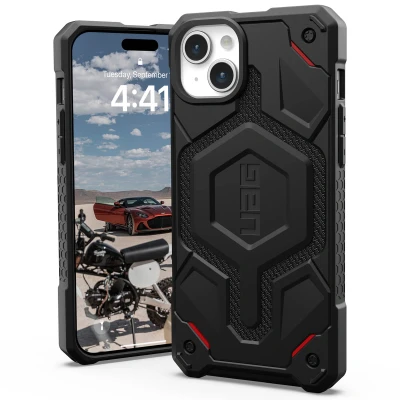 Afbeelding van Apple iPhone 15 Plus MagSafe Hoesje Kunststof UAG Backcover/Hardcase Zwart Telefoonhoesje Shockproof/Valbescherming