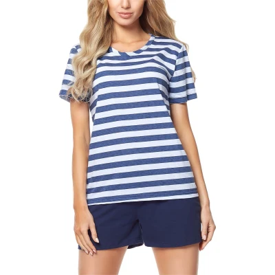 Afbeelding van Merry Style MS MS10 216 PJ Dames Pyjama ronde hals korte mouwen broek zonder zakken Katoen Amarant/Grijs S