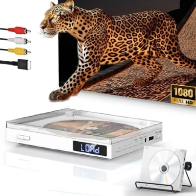 Afbeelding van Maite Mini dvd speler draagbaar, regiovrij met 1080p HDMI aansluiting/AV uitgang, NTSC/PAL, voor tv AV/HDMI kabels/USB weergave afstandsbediening en standaard, geen ondersteuning